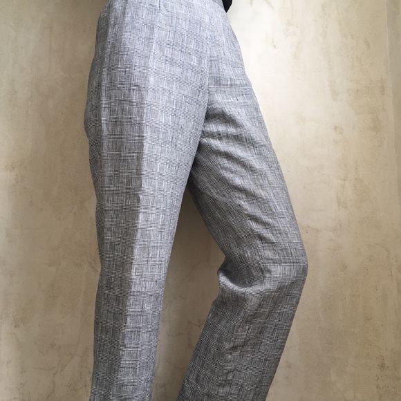 Rafaella Pants - Linen houndstooth pants